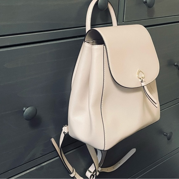 Kate Spade Adel Medium Flap Backpack in Warmbeige Leather WKRU6412 - Picture 4 of 13